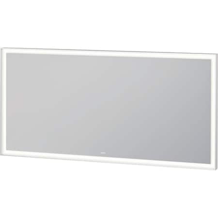 Duravit L-Cube Mirror, 55 1/8 X2 5/8 X27 1/2  White Aluminum Matt, Light Field, Square, Lc738400000 LC7384000006000